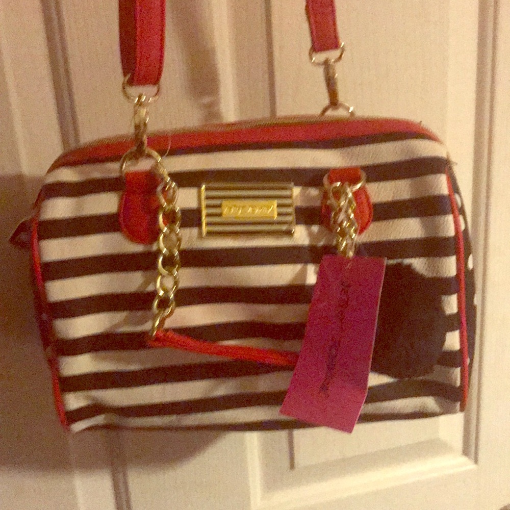 Betsey Johnson purse / bag red white black cute!